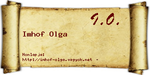 Imhof Olga névjegykártya